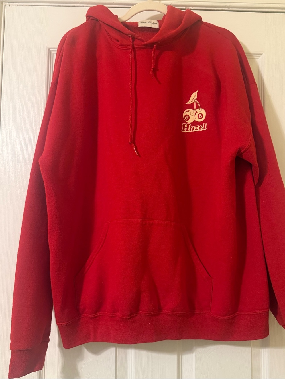 Hazel Red Cherry Logo Pullover Hoodie